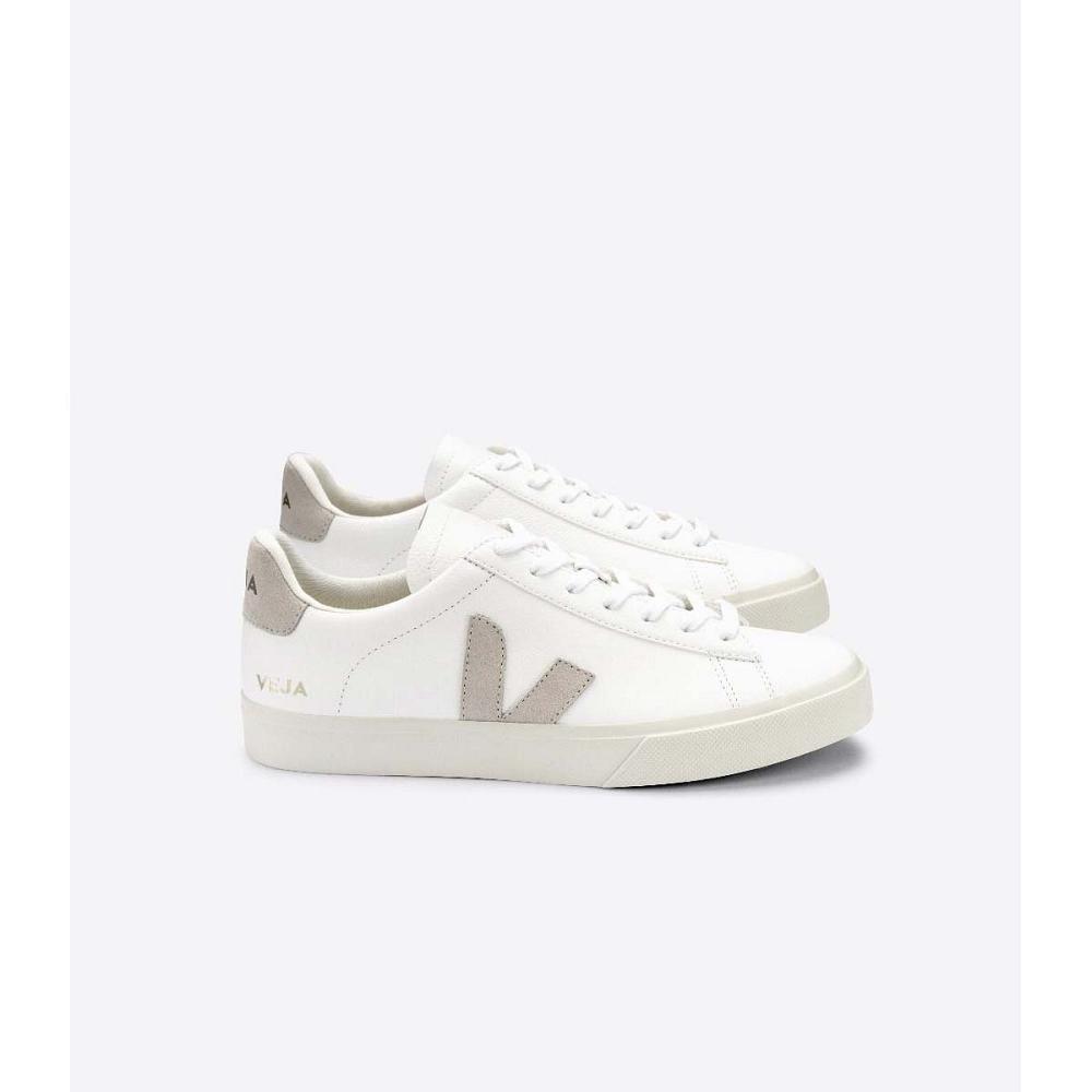 Low Tops Sneakers Barbati Veja CAMPO CHROMEFREE White/Beige | RO 296EBC